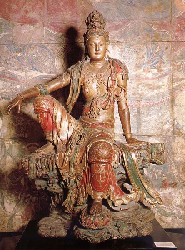 unknow artist Guanyin 1 loan-beginning 12e century Gepolychromeerd wood china oil painting image